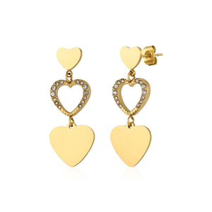 Ohrstecker Herz offen und geschlossen Gold
