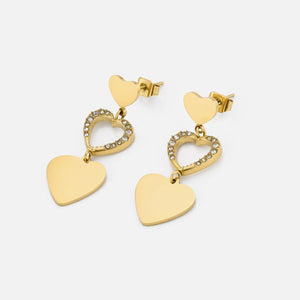 Ohrstecker Herz offen und geschlossen Gold