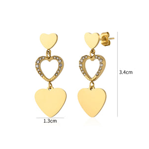 Ohrstecker Herz offen und geschlossen Gold