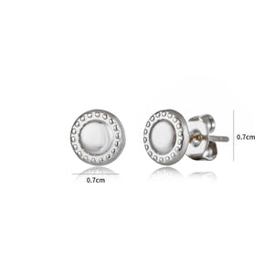 Ohrstecker Kreis mit Punkten Silber