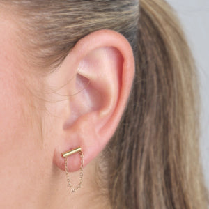 Ohrstecker mit Kette Gold