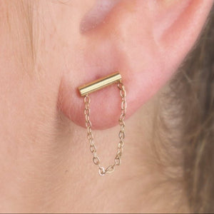 Ohrstecker mit Kette Gold