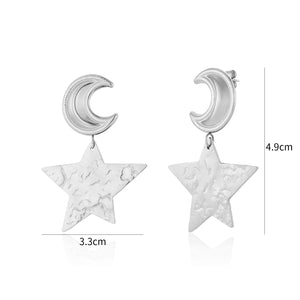 Ohrstecker Mond und Stern Silber