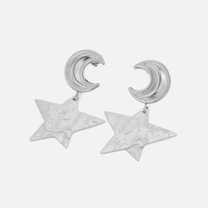 Ohrstecker Mond und Stern Silber