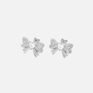 Ohrstecker Schleife Herz Silber
