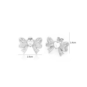 Ohrstecker Schleife Herz Silber