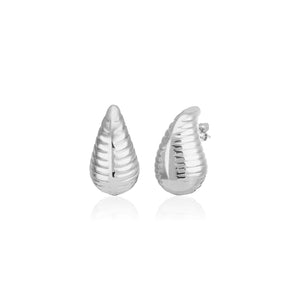 Ohrstecker Tropfen Lux 27 mm Silber