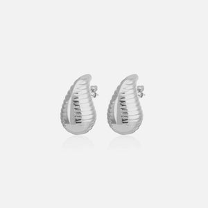 Ohrstecker Tropfen Lux 27 mm Silber