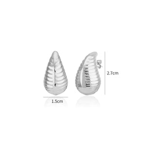 Ohrstecker Tropfen Lux 27 mm Silber