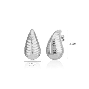 Ohrstecker Tropfen Lux 32 mm Silber