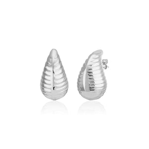 Ohrstecker Tropfen Lux 32 mm Silber