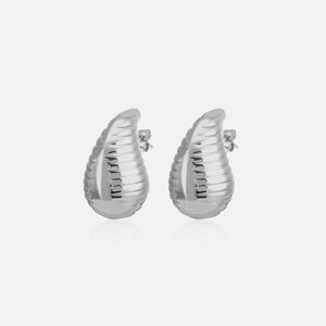 Ohrstecker Tropfen Lux 32 mm Silber