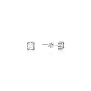 Quadratische Ohrstecker Diamant 3mm Silber