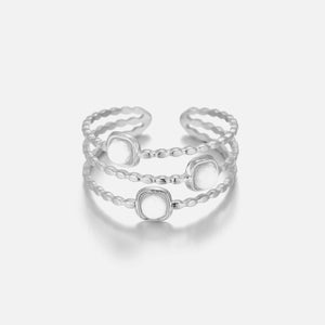 Ring drei weißen Edelsteinen Silber
