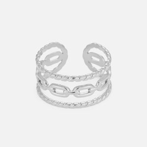 Ring dreischichtige Glieder Silber