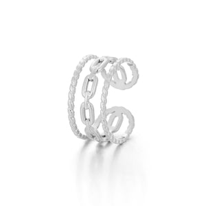 Ring dreischichtige Glieder Silber