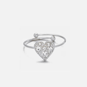 Ring Strass Herz Silber