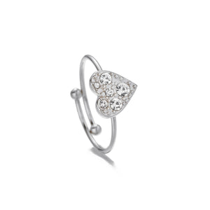 Ring Strass Herz Silber