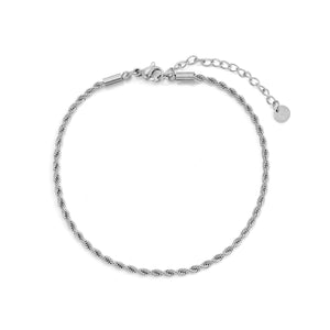 Rope Armband 2 mm Silber