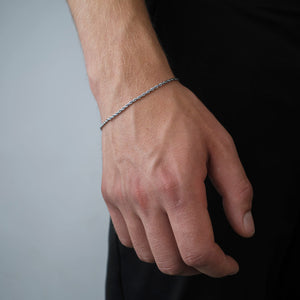 Rope Armband 2 mm Silber