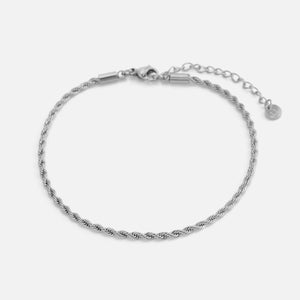 Rope Armband 2 mm Silber