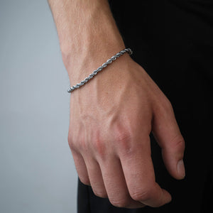 Rope Armband 4 mm Silber