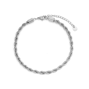 Rope Armband 4 mm Silber
