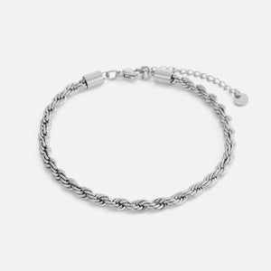Rope Armband 4 mm Silber