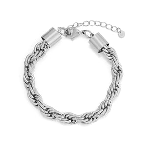 Rope Armband 8 mm Silber
