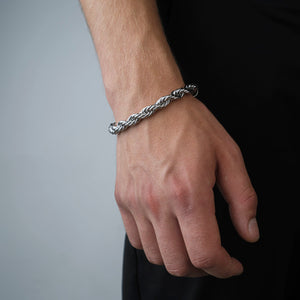 Rope Armband 8 mm Silber